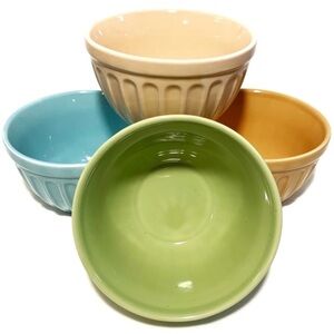 2006 Starbucks Ice Cream Bowls Ceramic in Green, Blue, Peach, and Pink